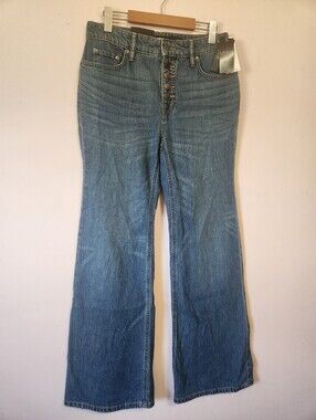 NWT Lauren Ralph Lauren High-Rise Flare Jeans | Exposed Button Fly | Size 4